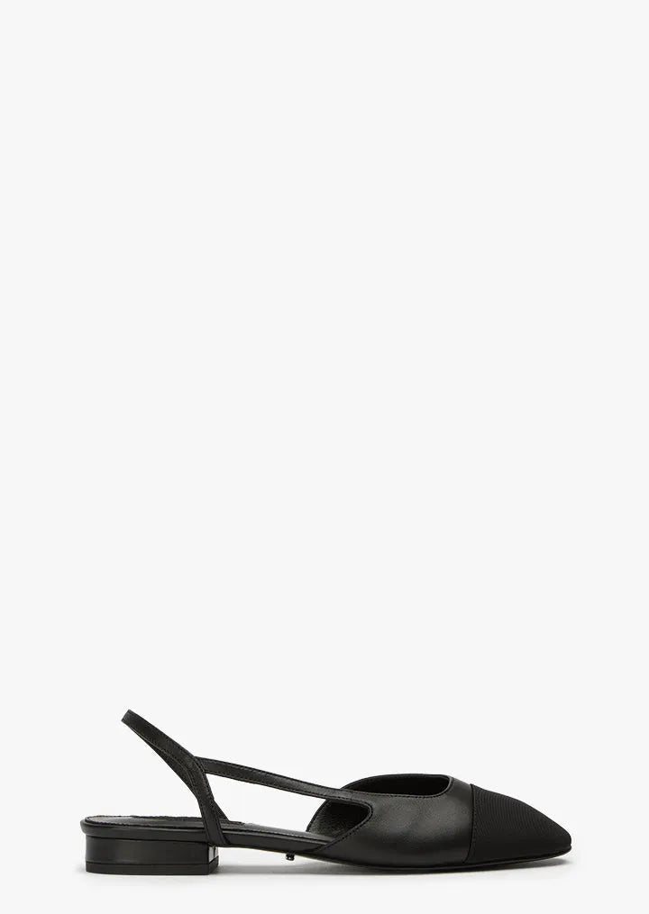 Pixie Black Nappa/Black Grosgrain
