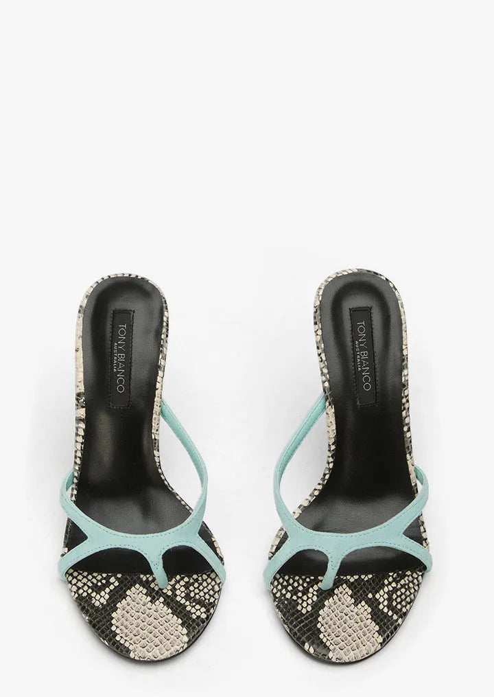 Dima Turquoise Suede/Ecru Snake