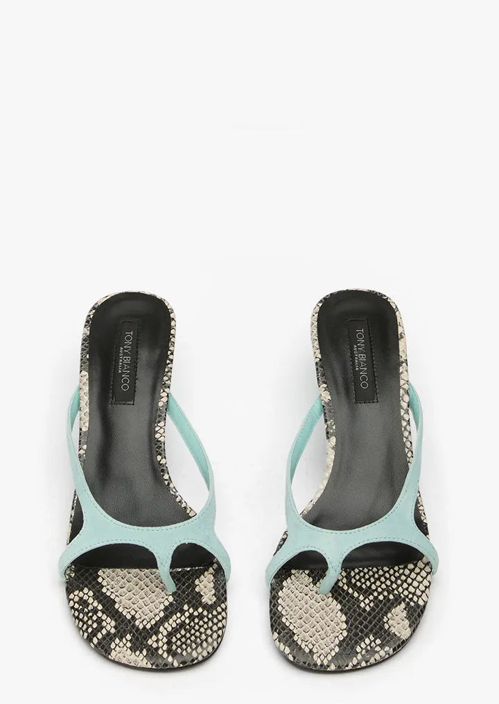 Kassy Turquoise Suede/Ecru Snake