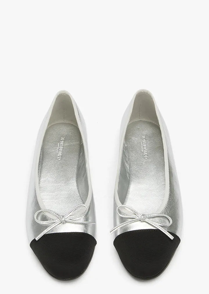 Robyn Silver Nappa/Black Grosgrain