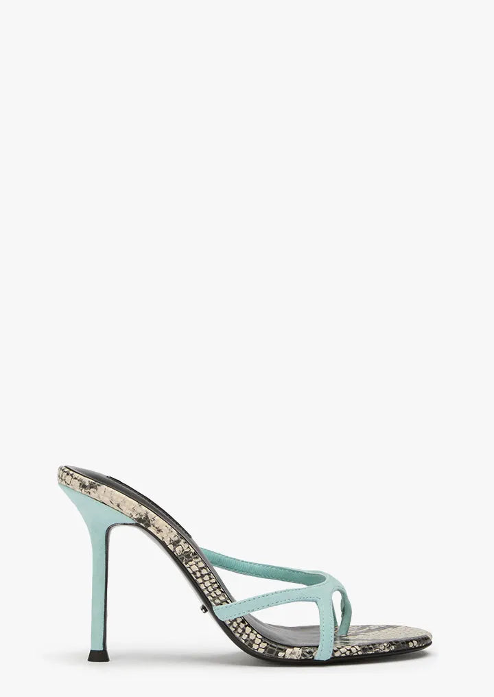 Dima Turquoise Suede/Ecru Snake